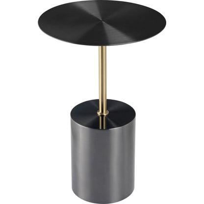 Malta Round Side Table Modern Accent End Table with Stainless Steel Pedestal Base - Elax Furniture
