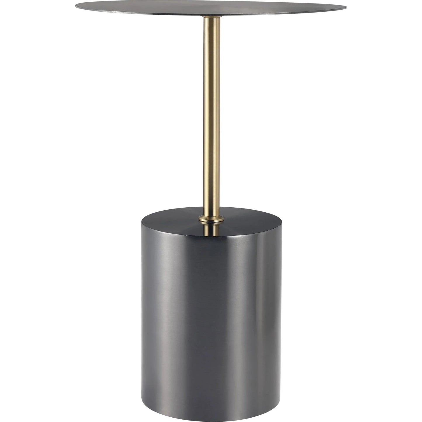 Malta Round Side Table Modern Accent End Table with Stainless Steel Pedestal Base - Elax Furniture