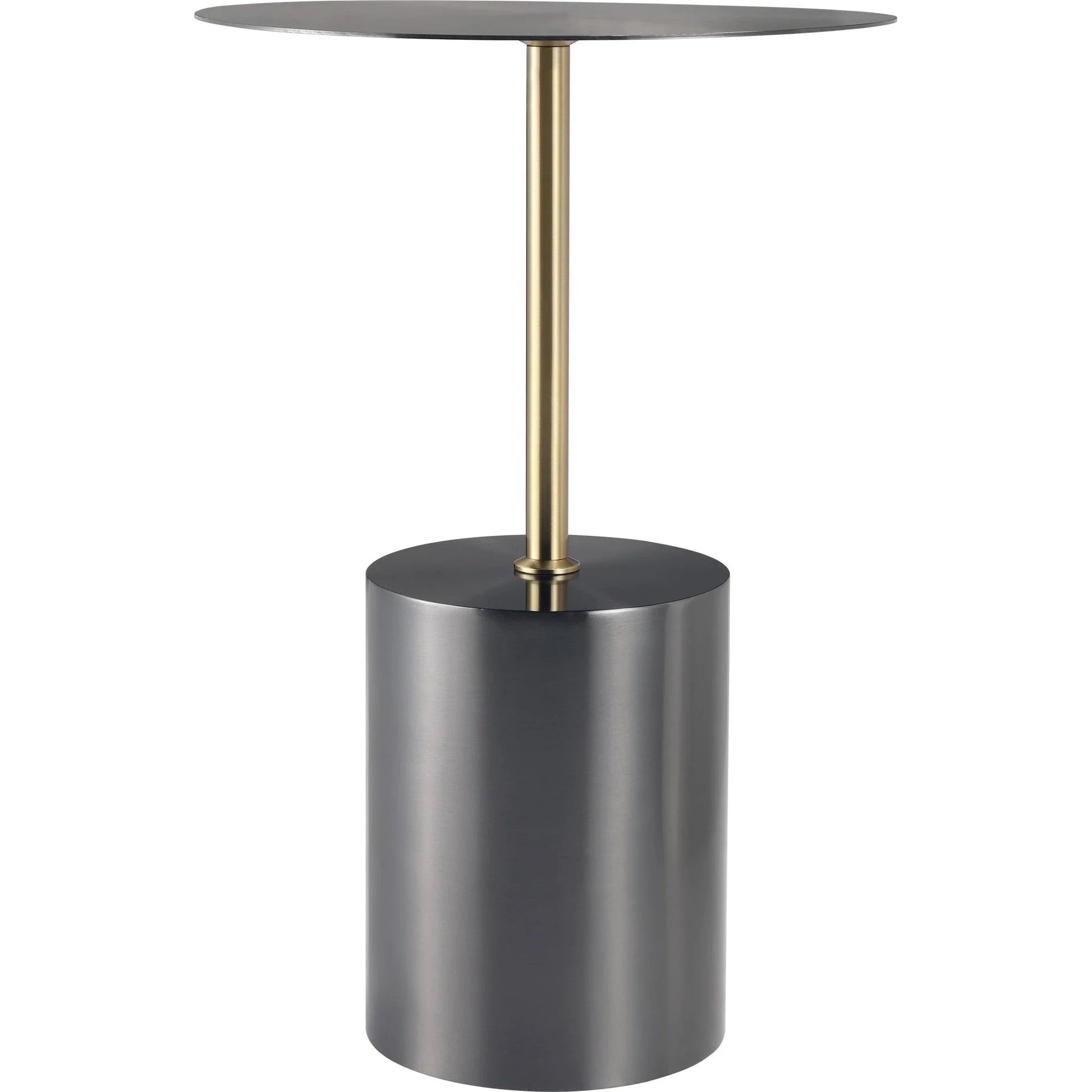 Malta Round Side Table Modern Accent End Table with Stainless Steel Pedestal Base - Elax Furniture