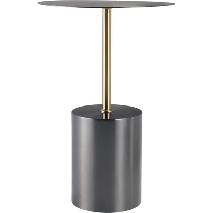 Malta Round Side Table Modern Accent End Table with Stainless Steel Pedestal Base - Elax Furniture