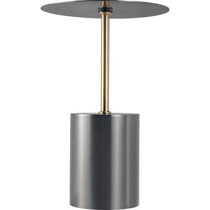 Malta Round Side Table Modern Accent End Table with Stainless Steel Pedestal Base - Elax Furniture