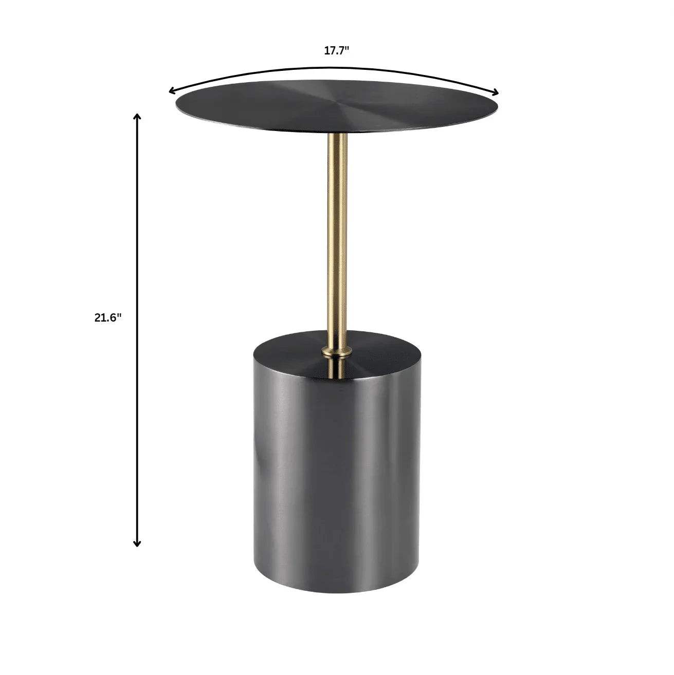 Malta Round Side Table Modern Accent End Table with Stainless Steel Pedestal Base - Elax Furniture
