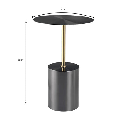 Malta Round Side Table Modern Accent End Table with Stainless Steel Pedestal Base - Elax Furniture