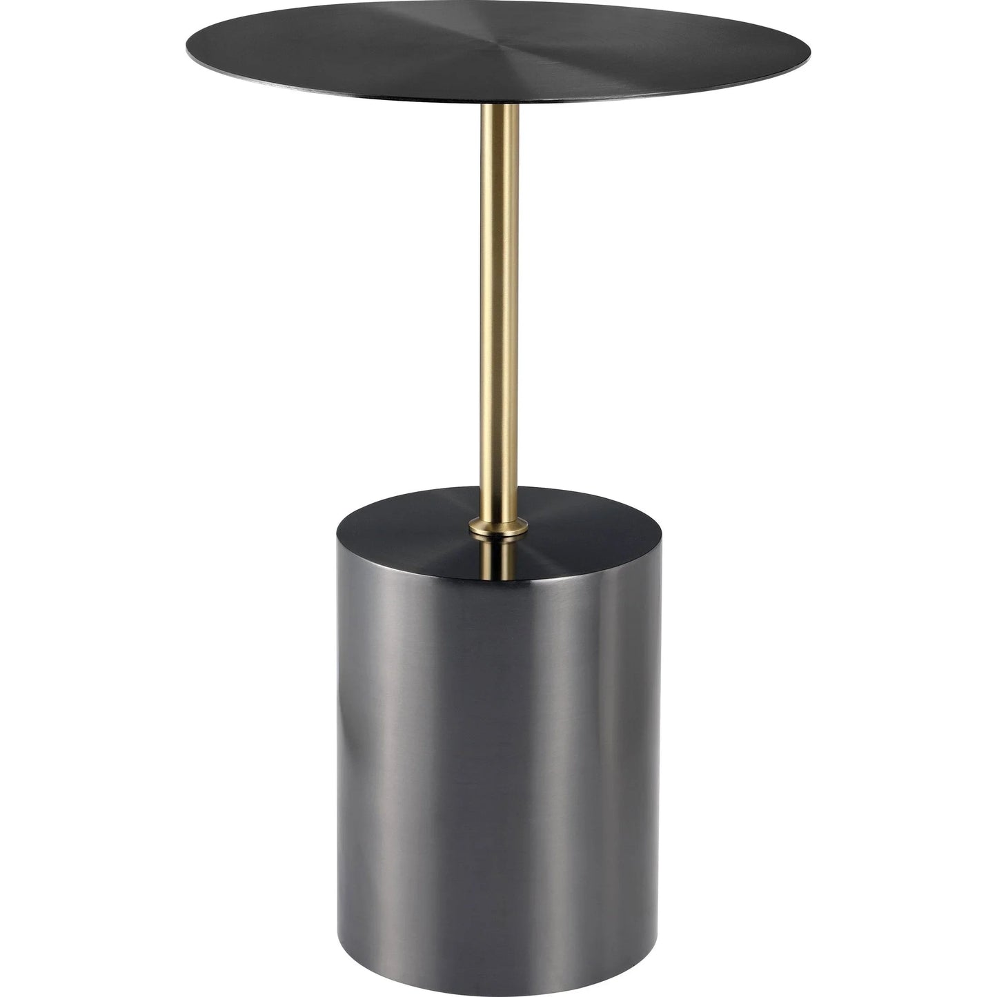 Malta Round Side Table Modern Accent End Table with Stainless Steel Pedestal Base - Elax Furniture