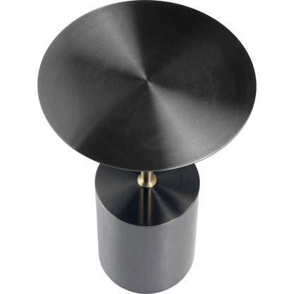Malta Round Side Table Modern Accent End Table with Stainless Steel Pedestal Base - Elax Furniture