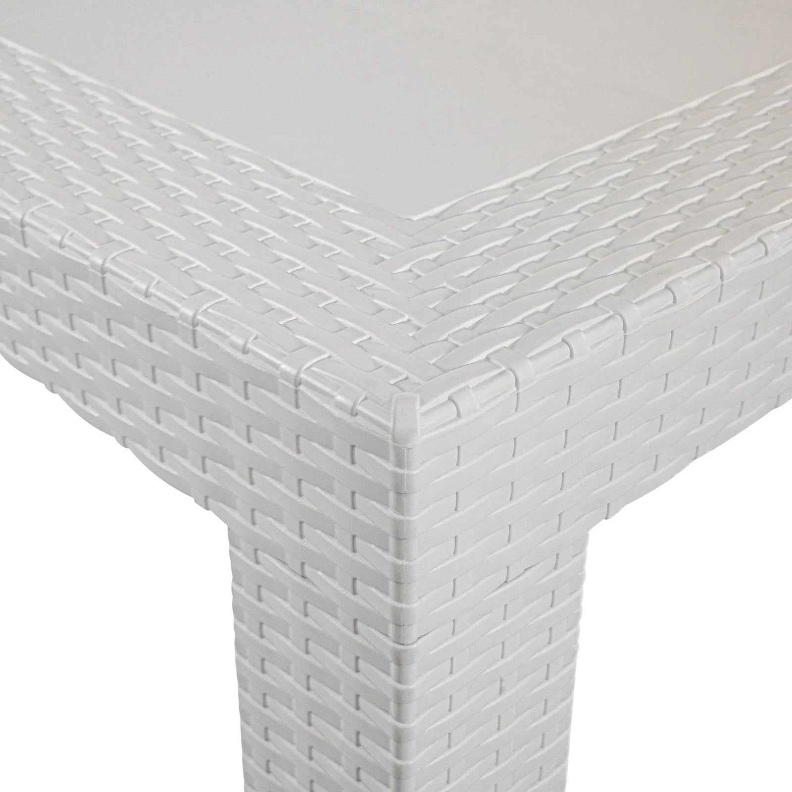 Mace Weave Design Square Dining Table in Polypropylene Plastic - Elax Furniture