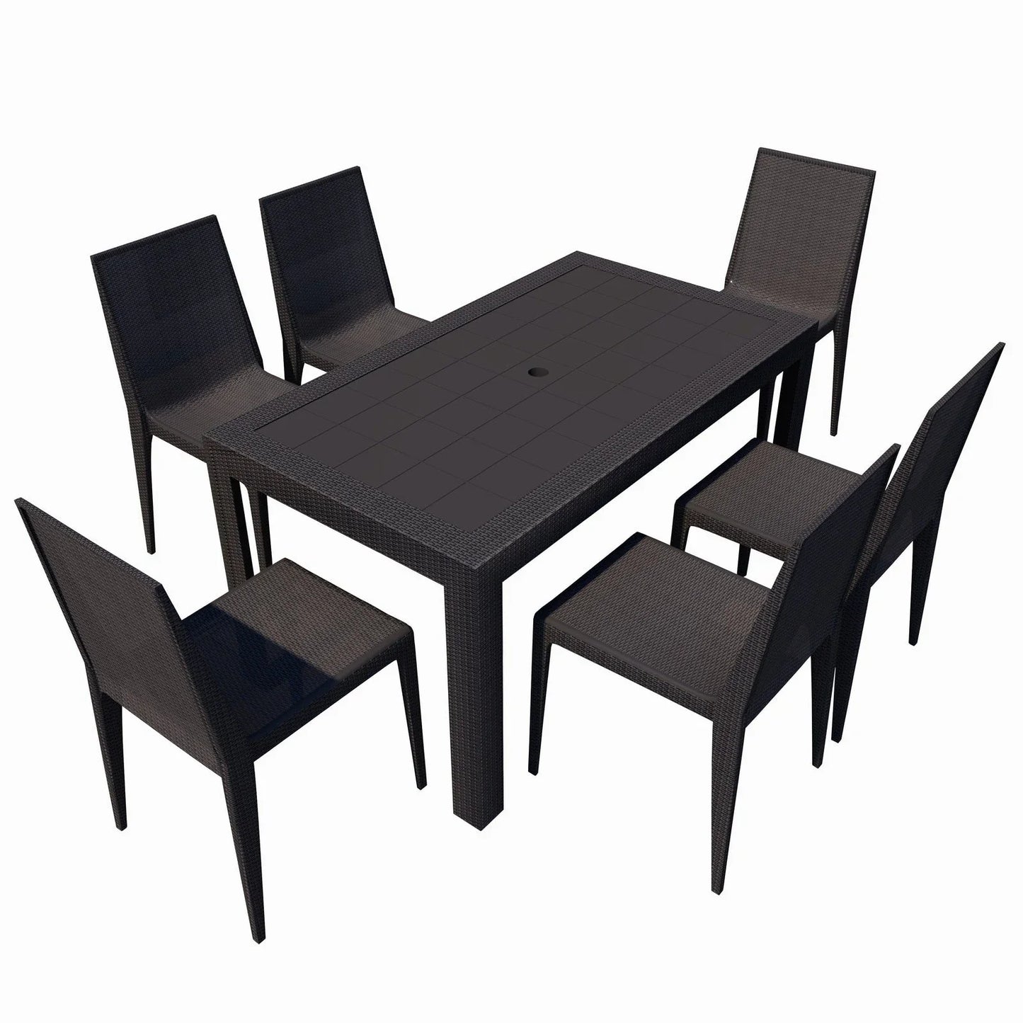 Mace Mid-Century 7-Piece Outdoor Dining Set - Elax Furniture