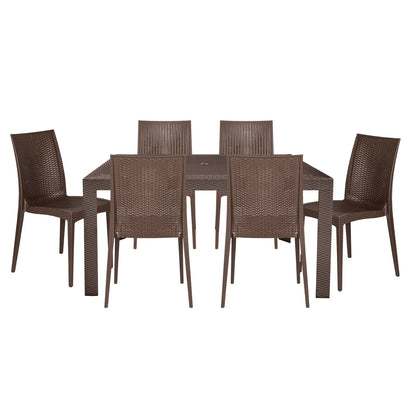 Mace Mid-Century 7-Piece Outdoor Dining Set - Elax Furniture