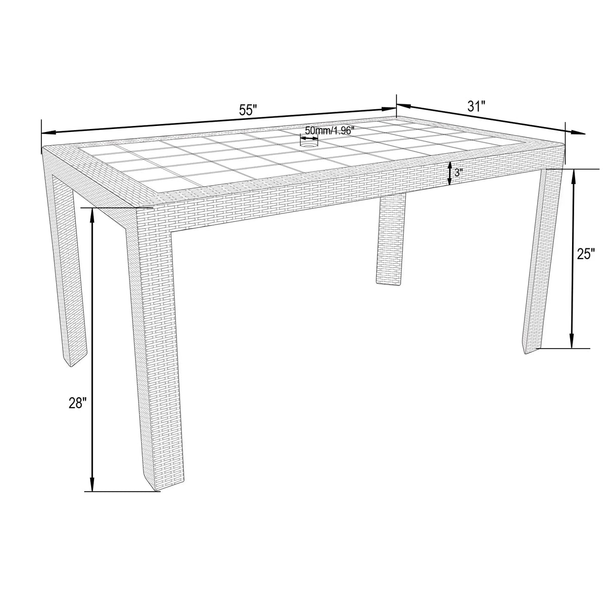 Mace Mid-Century 7-Piece Outdoor Dining Set - Elax Furniture