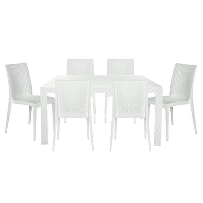 Mace Mid-Century 7-Piece Outdoor Dining Set - Elax Furniture