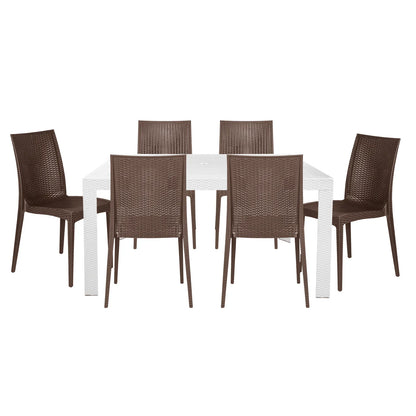 Mace Mid-Century 7-Piece Outdoor Dining Set - Elax Furniture