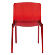Murray Stackable Dining Side Chair in Plastic Red Dining Chair Leisuremod