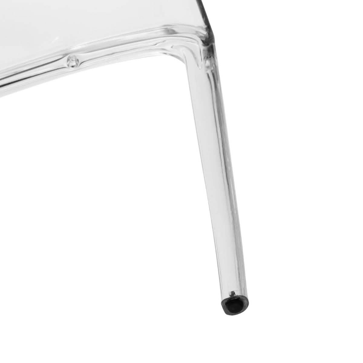 Murray Stackable Dining Side Chair in Plastic Clear Dining Chair Leisuremod
