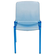 Murray Stackable Dining Side Chair in Plastic Blue Dining Chair Leisuremod