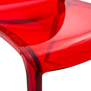 Murray Stackable Dining Side Chair in Plastic Red Dining Chair Leisuremod