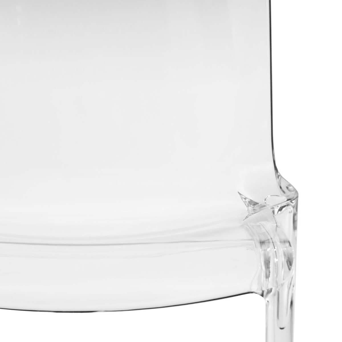Murray Stackable Dining Side Chair in Plastic Clear Dining Chair Leisuremod
