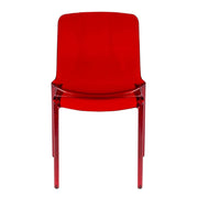 Murray Stackable Dining Side Chair in Plastic Red Dining Chair Leisuremod