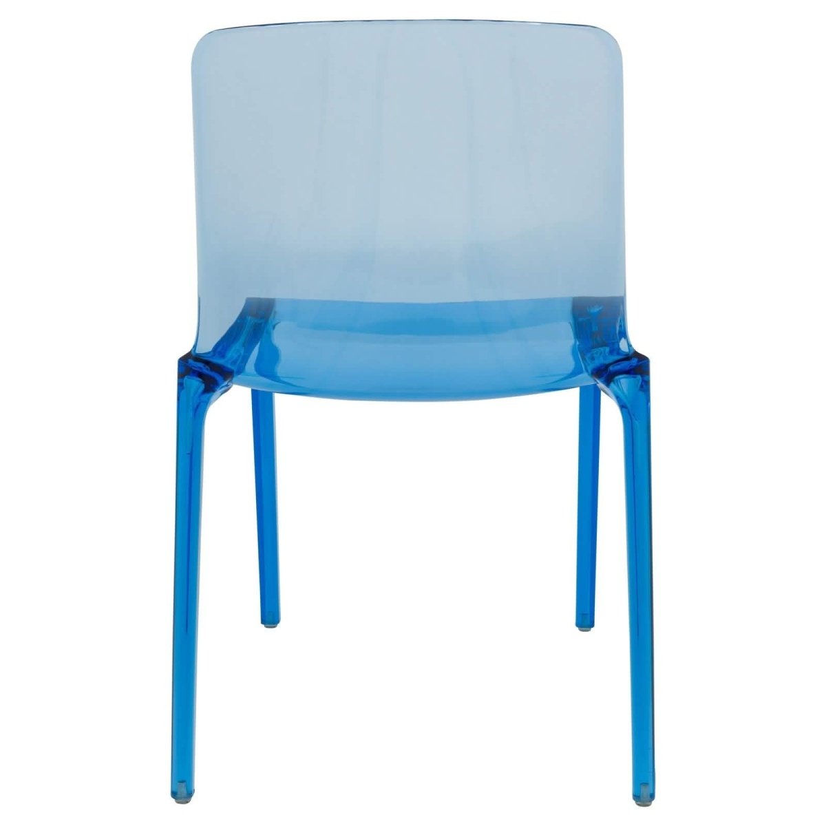 Murray Stackable Dining Side Chair in Plastic Blue Dining Chair Leisuremod