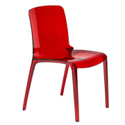 Murray Stackable Dining Side Chair in Plastic Red Dining Chair Leisuremod
