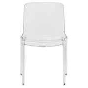 Murray Stackable Dining Side Chair in Plastic Clear Dining Chair Leisuremod