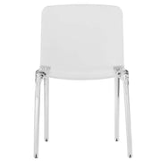 Murray Stackable Dining Side Chair in Plastic Clear Dining Chair Leisuremod