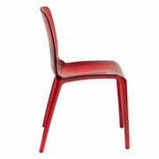 Murray Stackable Dining Side Chair in Plastic Red Dining Chair Leisuremod