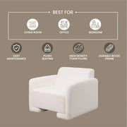 Nyta Accent Chair Upholstered in Linen/Boucle with Pine Wood Frame - Elax Furniture