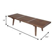 Inwood 5 Feet Platform Bench with Rubberwood Frame and Beech Wood Legs - Elax Furniture