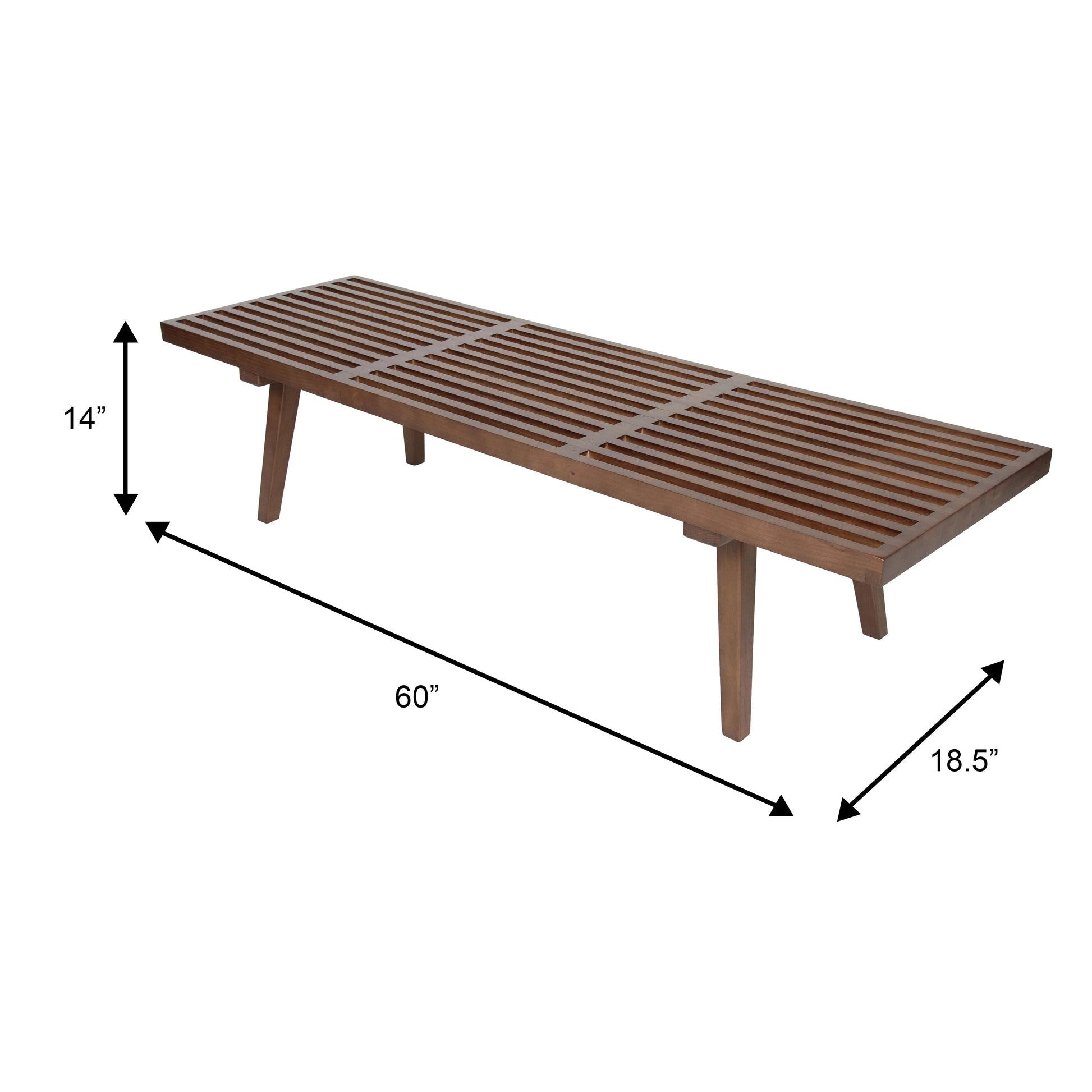 Inwood 5 Feet Platform Bench with Rubberwood Frame and Beech Wood Legs - Elax Furniture