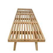 Inwood 5 Feet Platform Bench with Rubberwood Frame and Beech Wood Legs - Elax Furniture