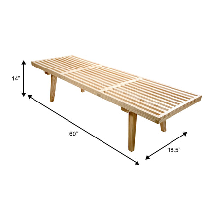 Inwood 5 Feet Platform Bench with Rubberwood Frame and Beech Wood Legs - Elax Furniture