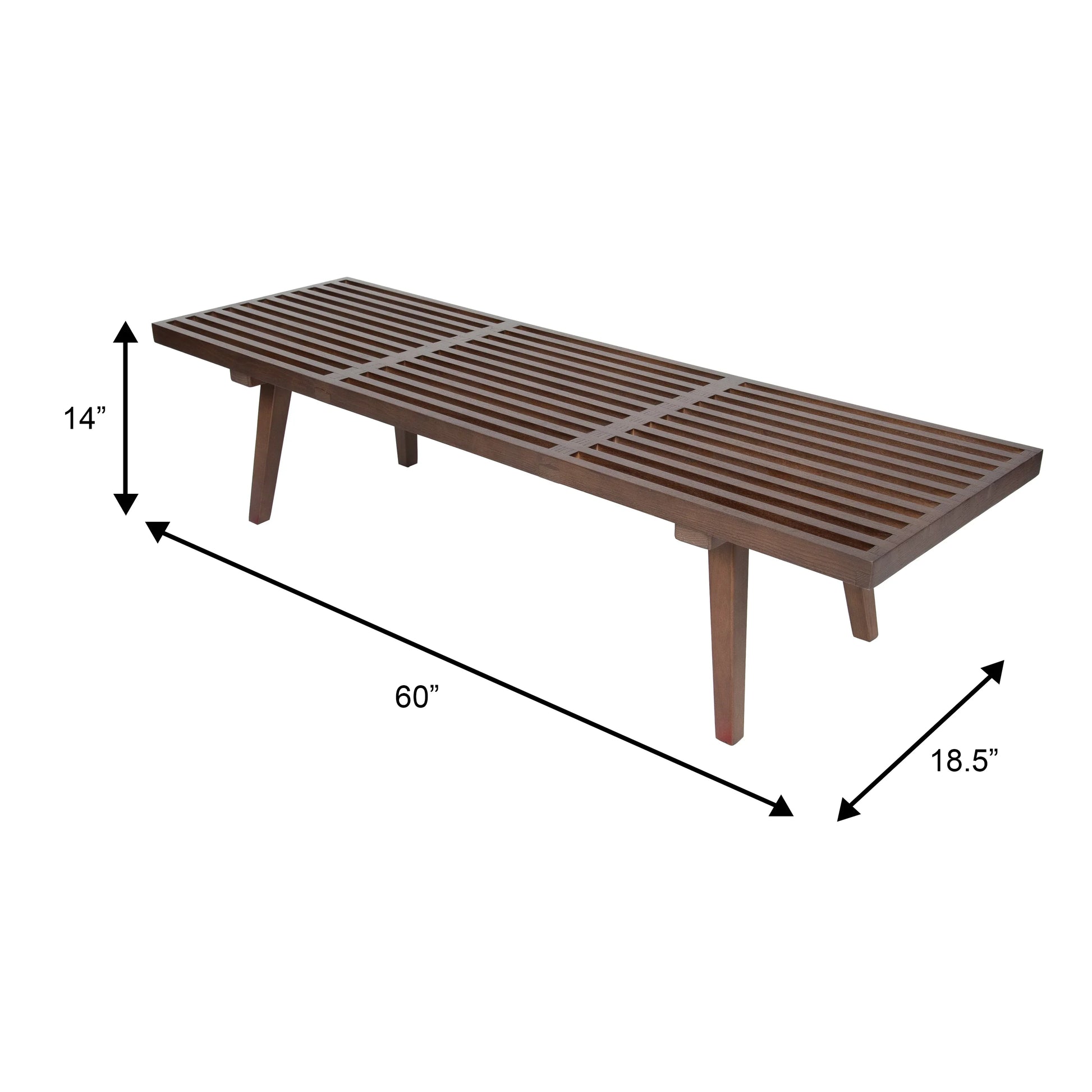 Inwood 5 Feet Platform Bench with Rubberwood Frame and Beech Wood Legs - Elax Furniture