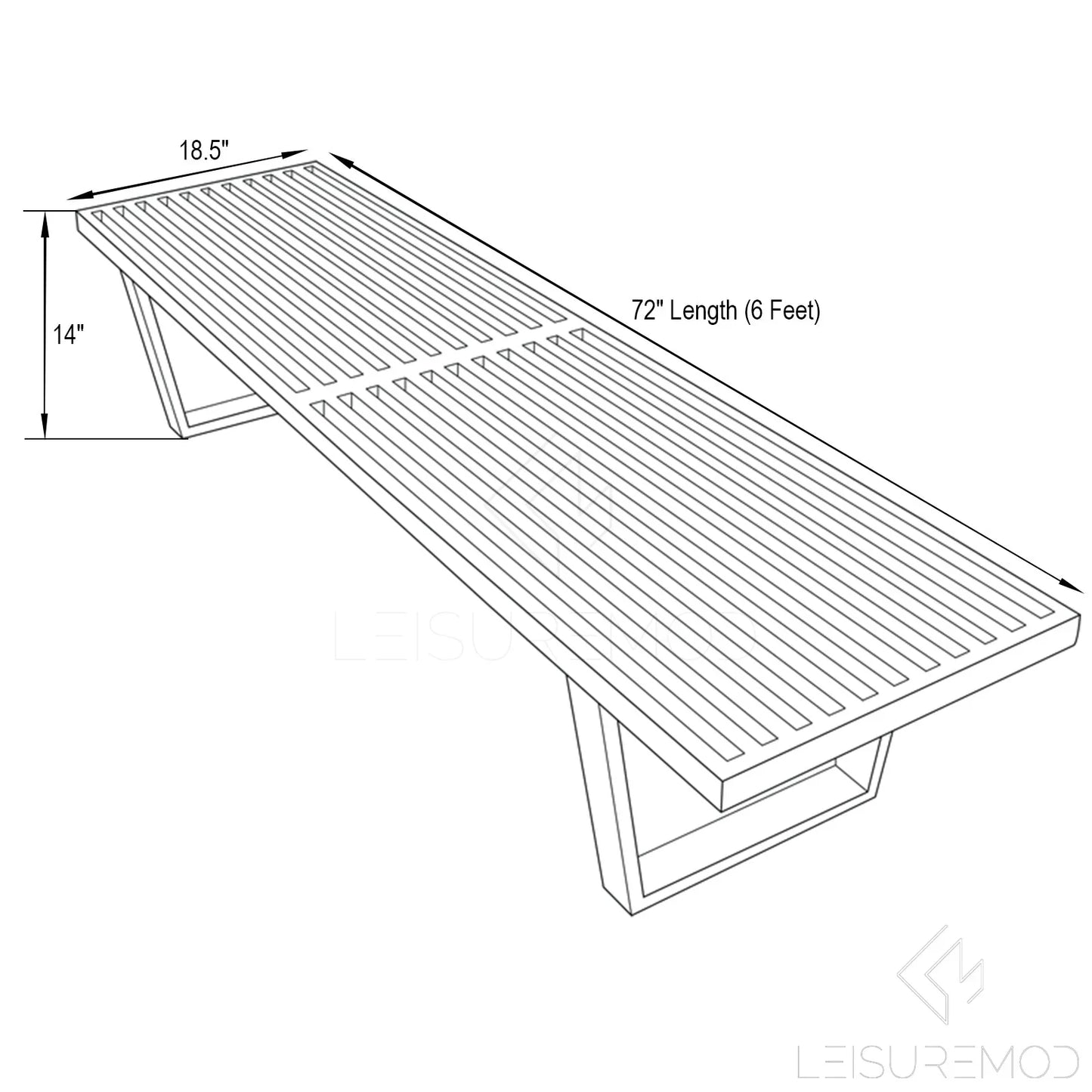 Mid-Century Inwood Platform Bench - Elax Furniture