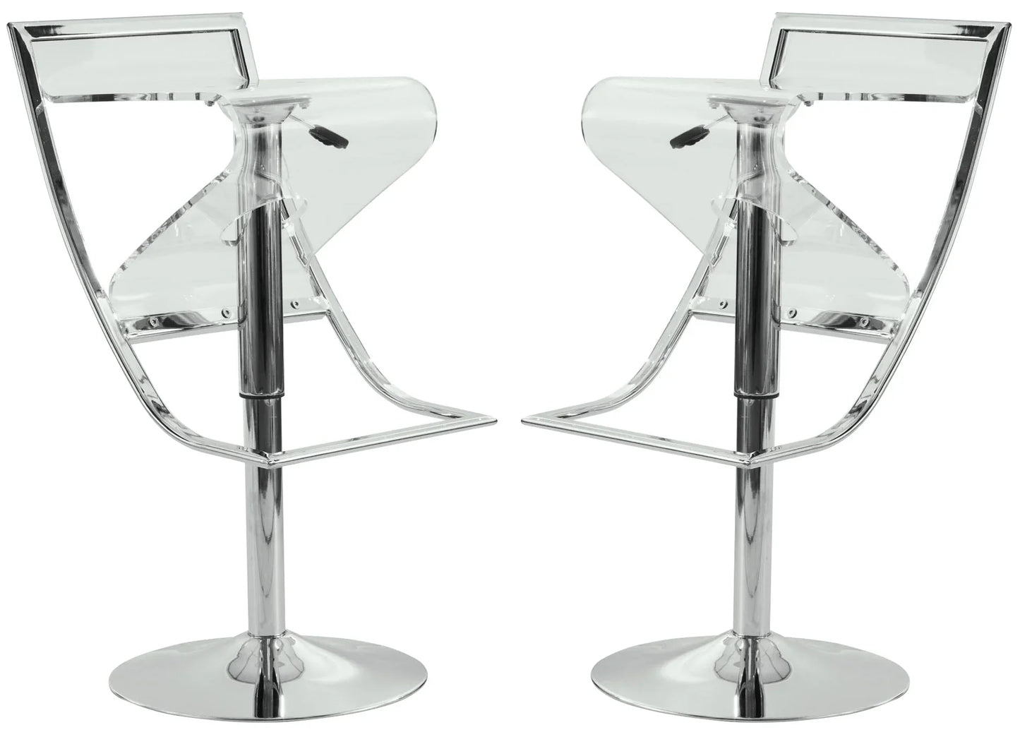 Napoli Transparent Acrylic Bar/Counter Stool, Set of 2 - Elax Furniture