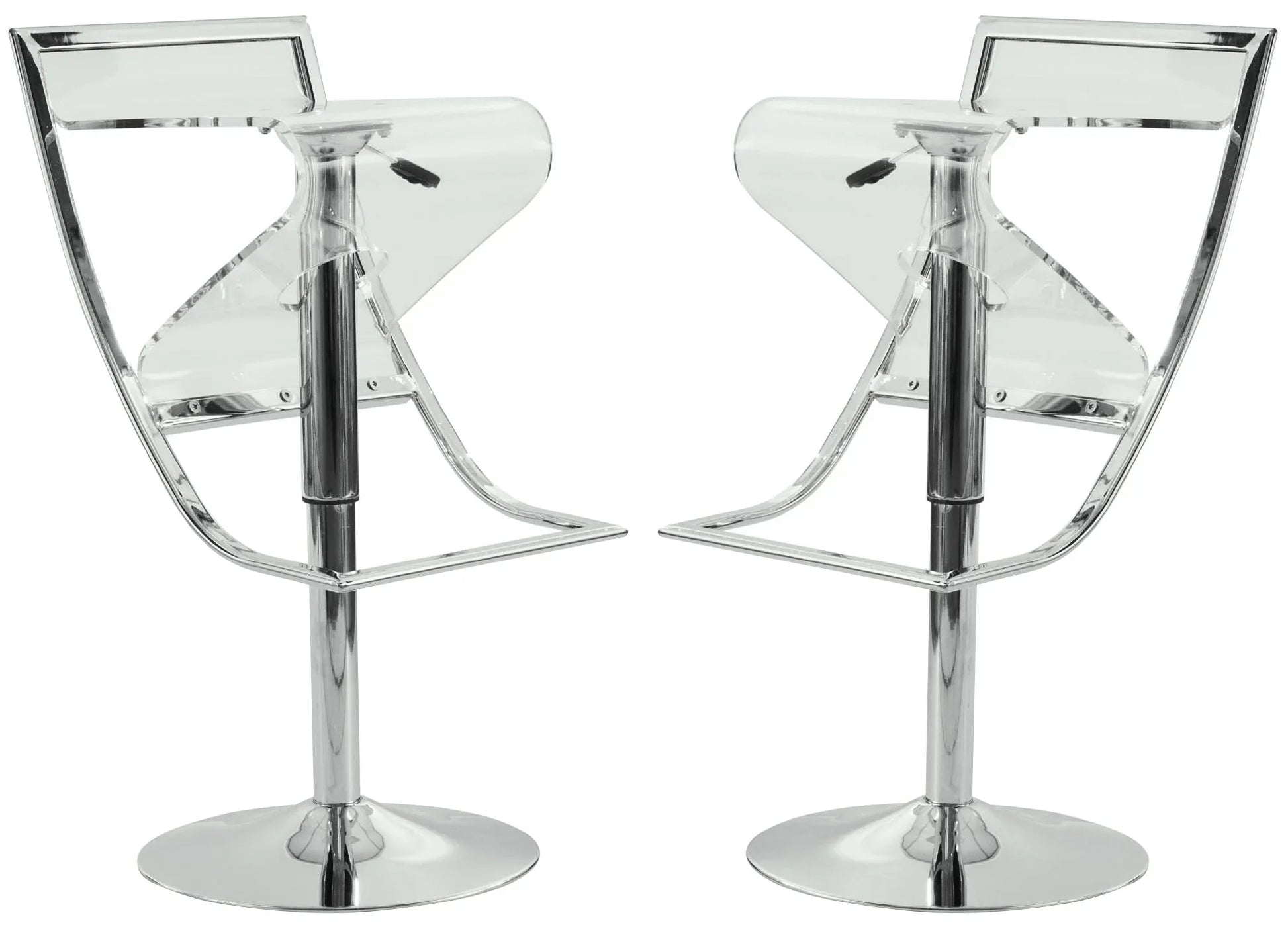 Napoli Transparent Acrylic Bar/Counter Stool, Set of 2 - Elax Furniture