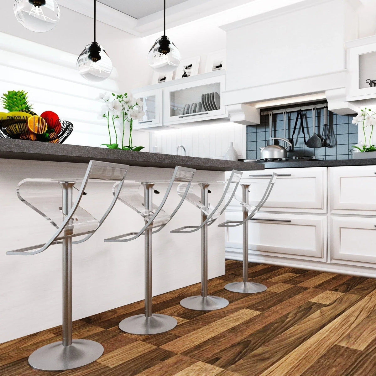 Napoli Transparent Acrylic Bar/Counter Stool, Set of 2 - Elax Furniture
