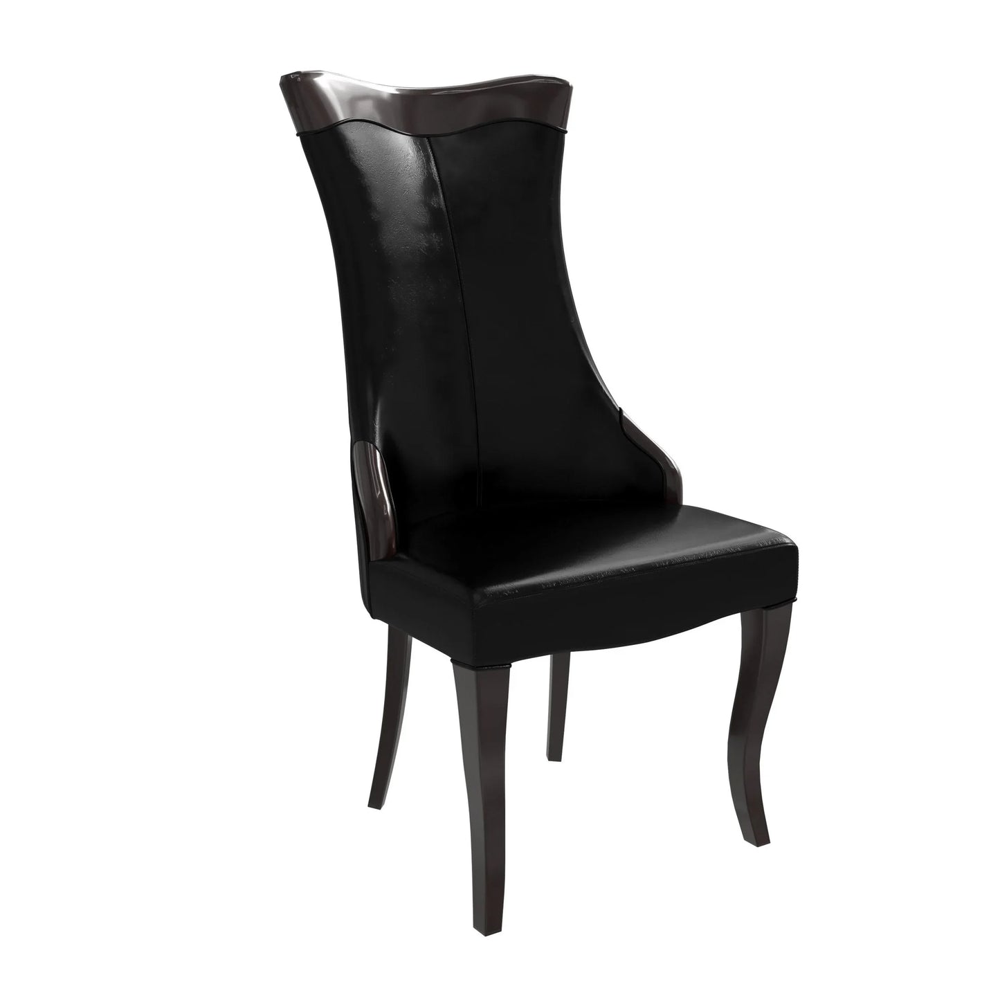 Novara Series Modern Dining Side Chair Upholstered in Leather/Velvet with Rubberwood Legs - Elax Furniture