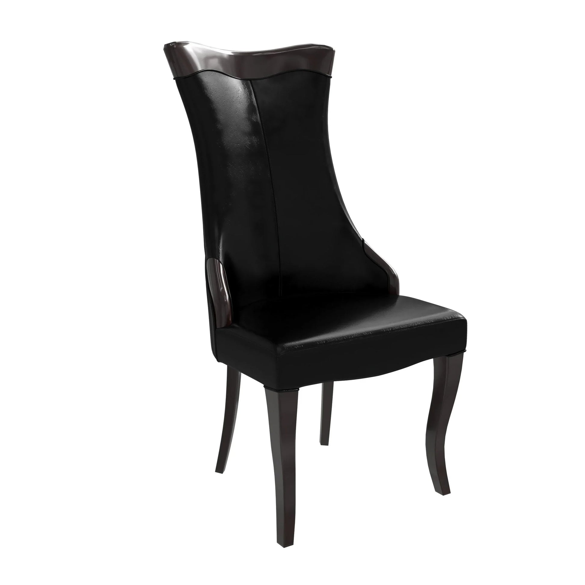 Novara Series Modern Dining Side Chair Upholstered in Leather/Velvet with Rubberwood Legs - Elax Furniture