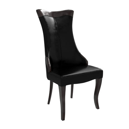 Novara Series Modern Dining Side Chair Upholstered in Leather/Velvet with Rubberwood Legs - Elax Furniture