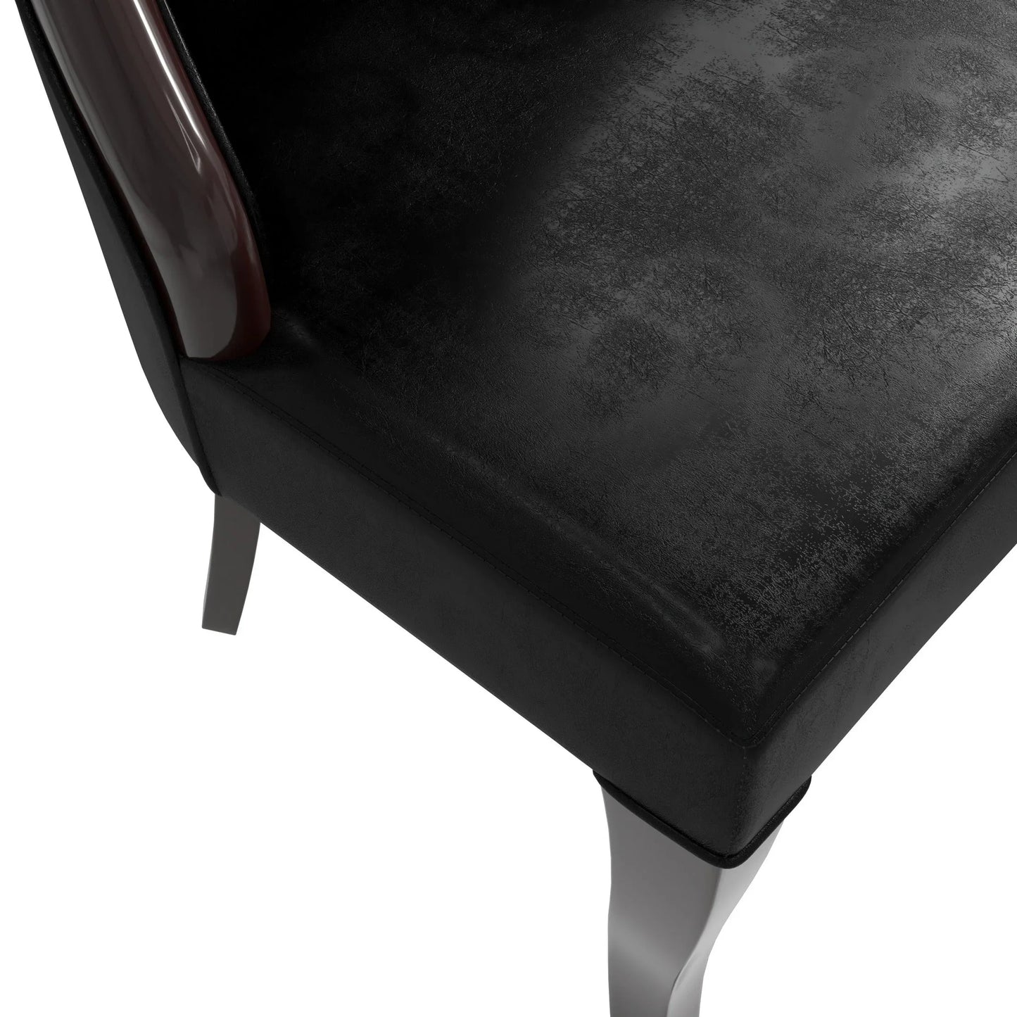 Novara Series Modern Dining Side Chair Upholstered in Leather/Velvet with Rubberwood Legs - Elax Furniture
