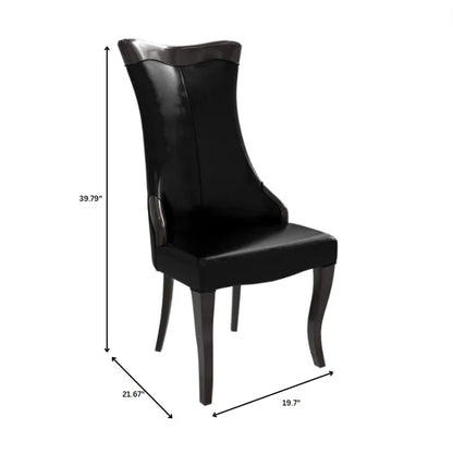 Novara Series Modern Dining Side Chair Upholstered in Leather/Velvet with Rubberwood Legs - Elax Furniture