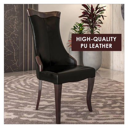 Novara Series Modern Dining Side Chair Upholstered in Leather/Velvet with Rubberwood Legs - Elax Furniture