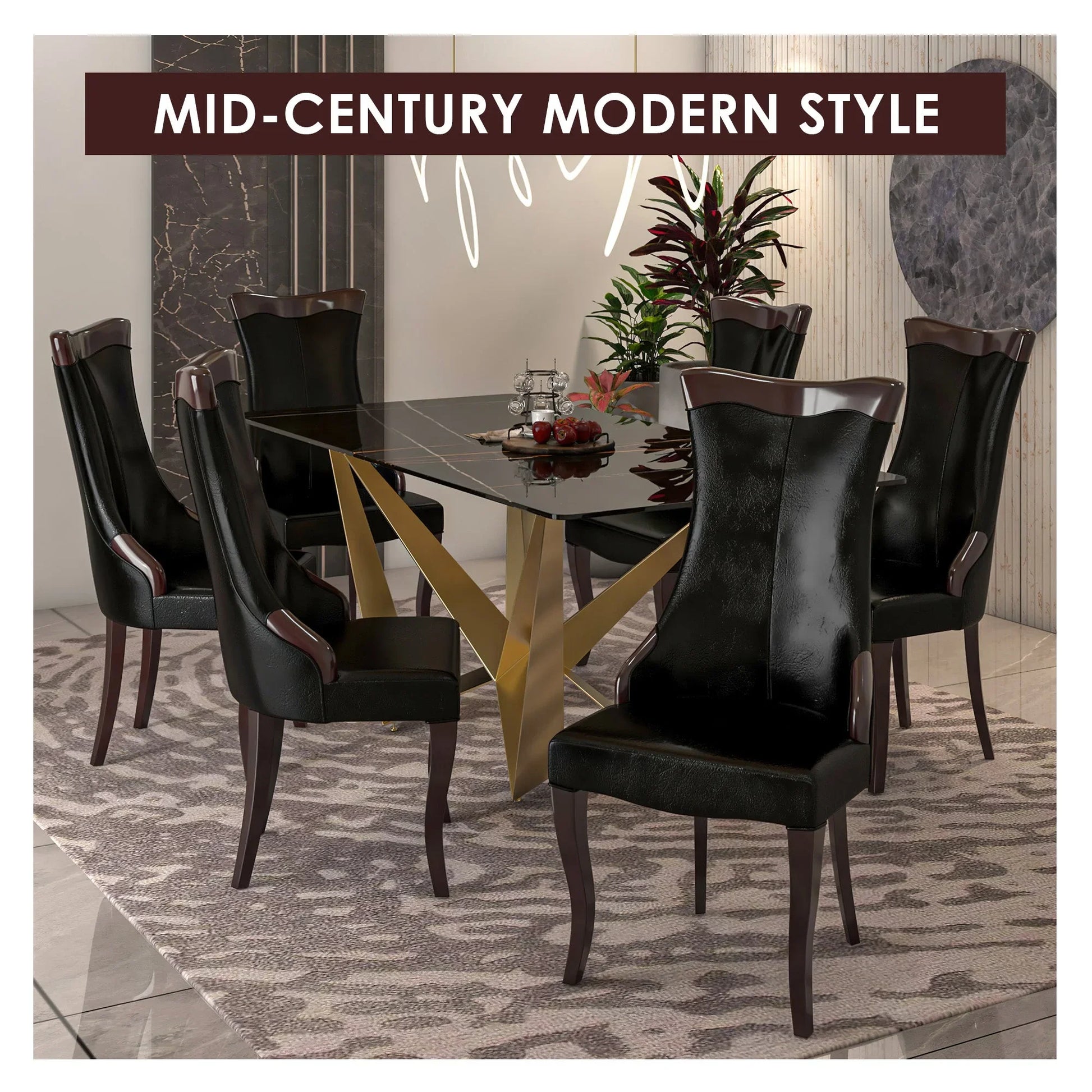 Novara Series Modern Dining Side Chair Upholstered in Leather/Velvet with Rubberwood Legs - Elax Furniture