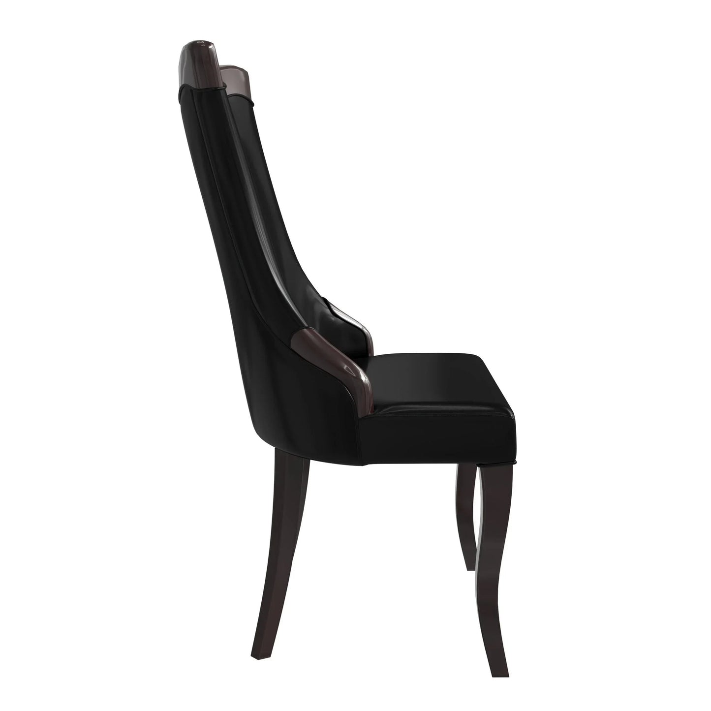 Novara Series Modern Dining Side Chair Upholstered in Leather/Velvet with Rubberwood Legs - Elax Furniture