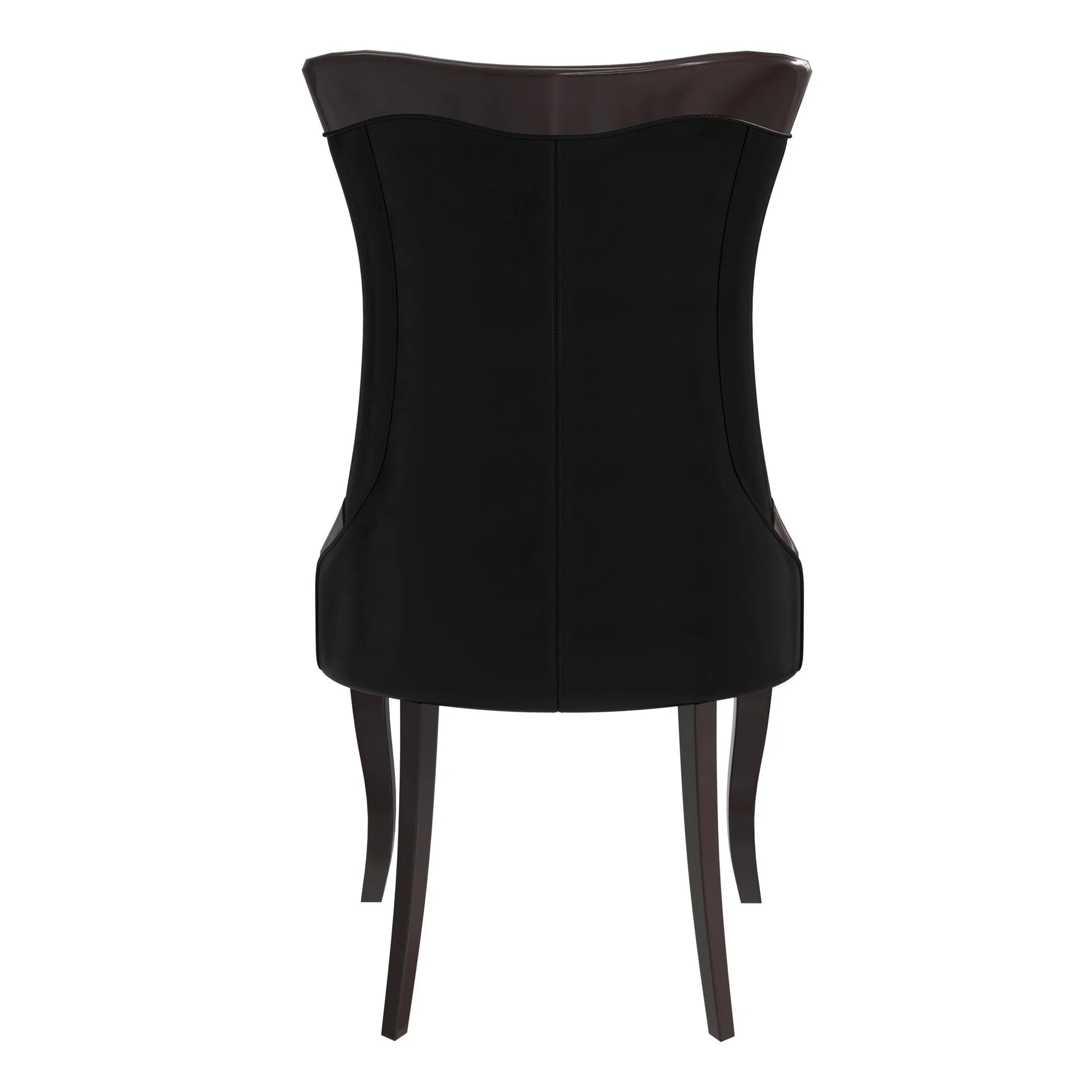 Novara Series Modern Dining Side Chair Upholstered in Leather/Velvet with Rubberwood Legs - Elax Furniture