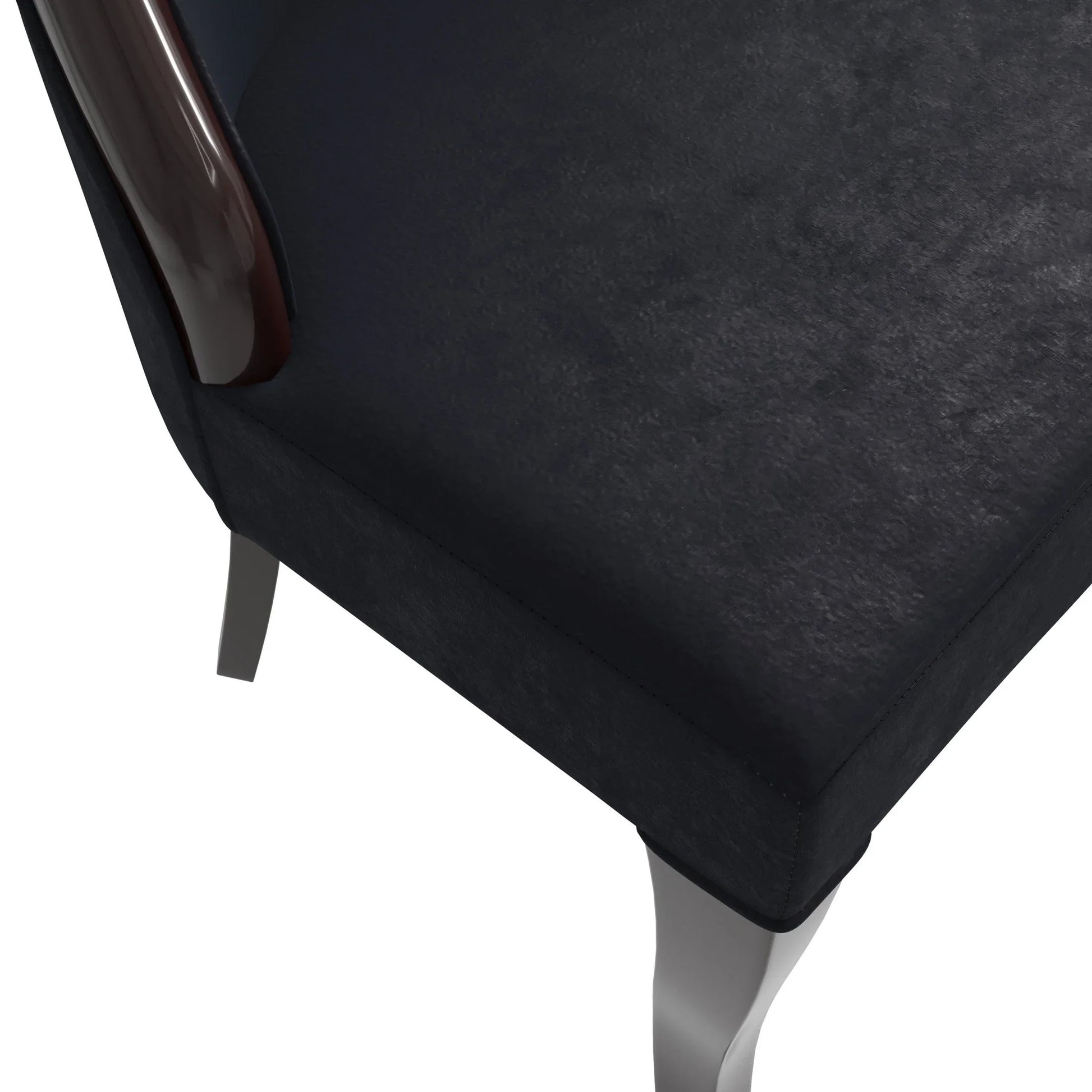 Novara Series Modern Dining Side Chair Upholstered in Leather/Velvet with Rubberwood Legs - Elax Furniture