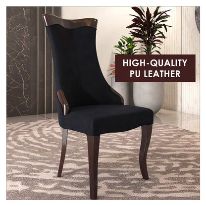 Novara Series Modern Dining Side Chair Upholstered in Leather/Velvet with Rubberwood Legs - Elax Furniture