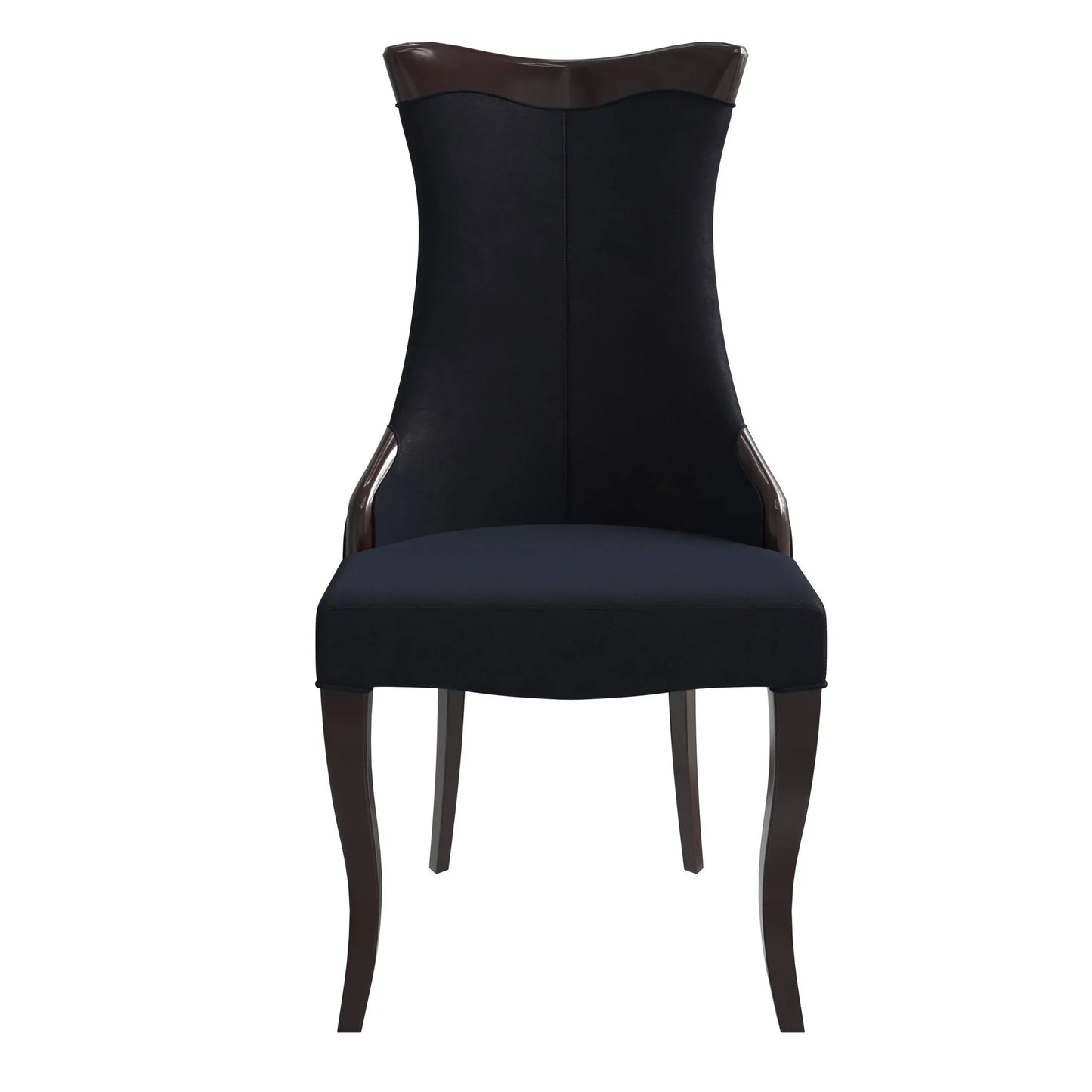 Novara Series Modern Dining Side Chair Upholstered in Leather/Velvet with Rubberwood Legs - Elax Furniture