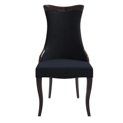 Novara Series Modern Dining Side Chair Upholstered in Leather/Velvet with Rubberwood Legs - Elax Furniture