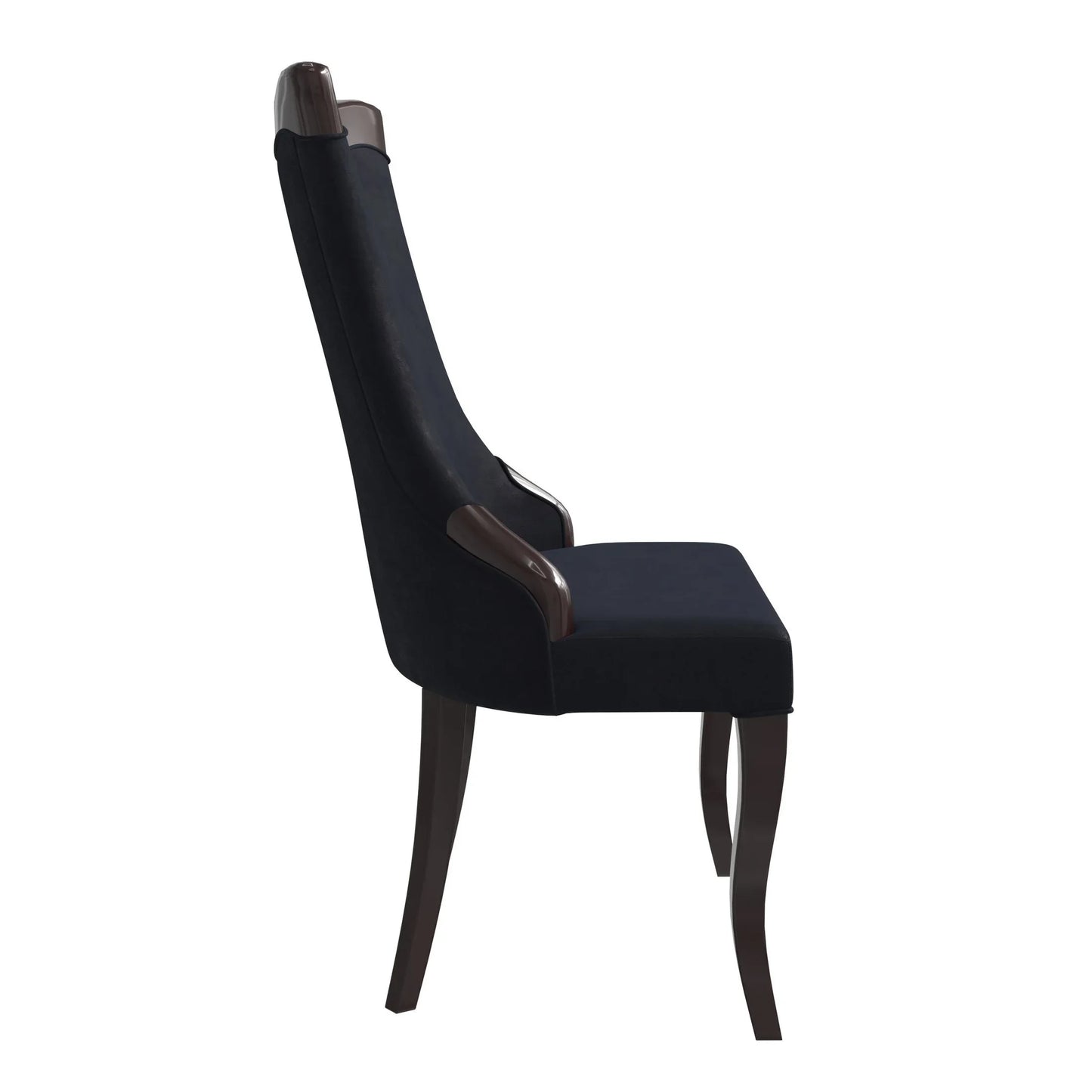 Novara Series Modern Dining Side Chair Upholstered in Leather/Velvet with Rubberwood Legs - Elax Furniture